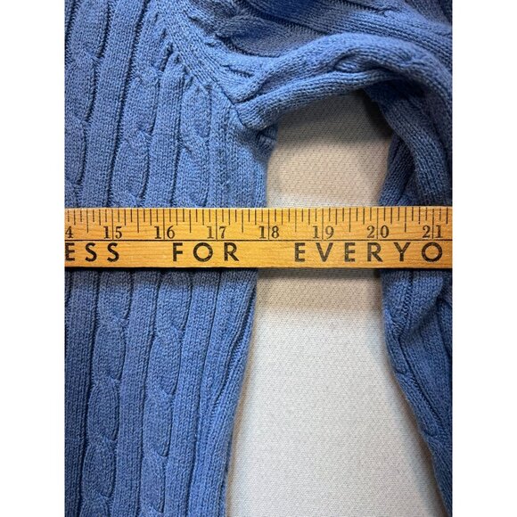St. John's Bay Women's Fisherman Cable Knit Pullover Sweater Size PL Blue - Picture 9 of 11